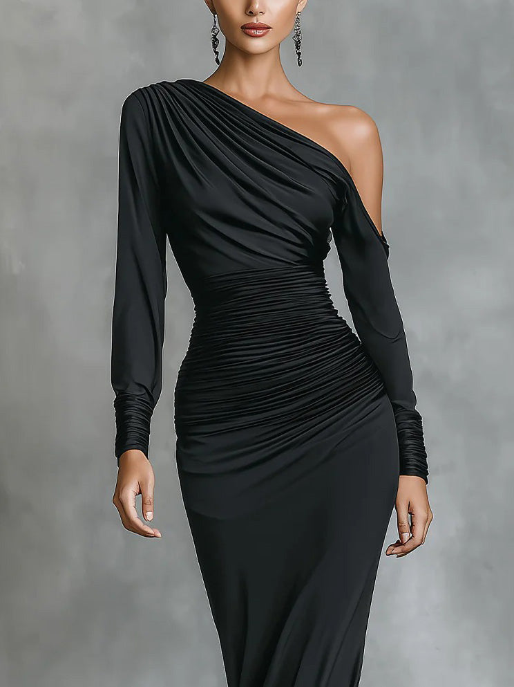 Luxurious Ruffled Bodycon Evening Dress