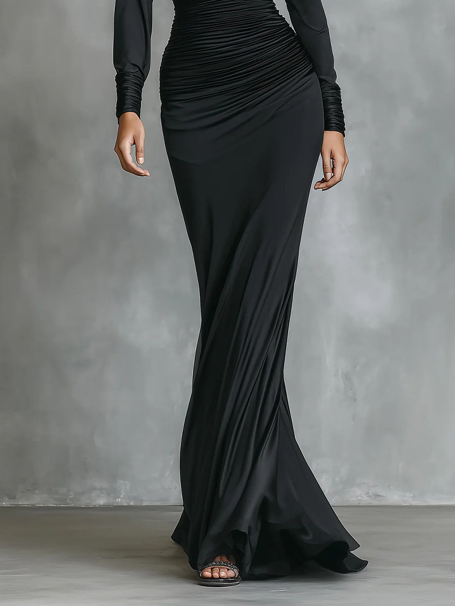 Luxurious Ruffled Bodycon Evening Dress