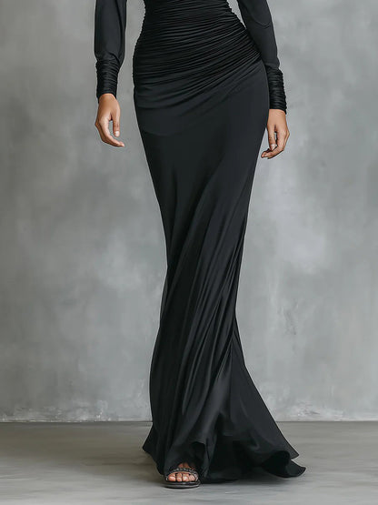 Luxurious Ruffled Bodycon Evening Dress