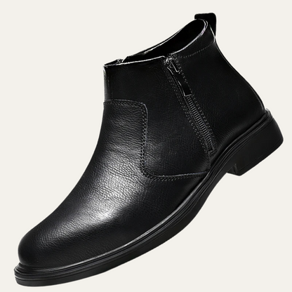 Brown Leather Men's Ankle Boots Side Zip Style - OutfitLondon