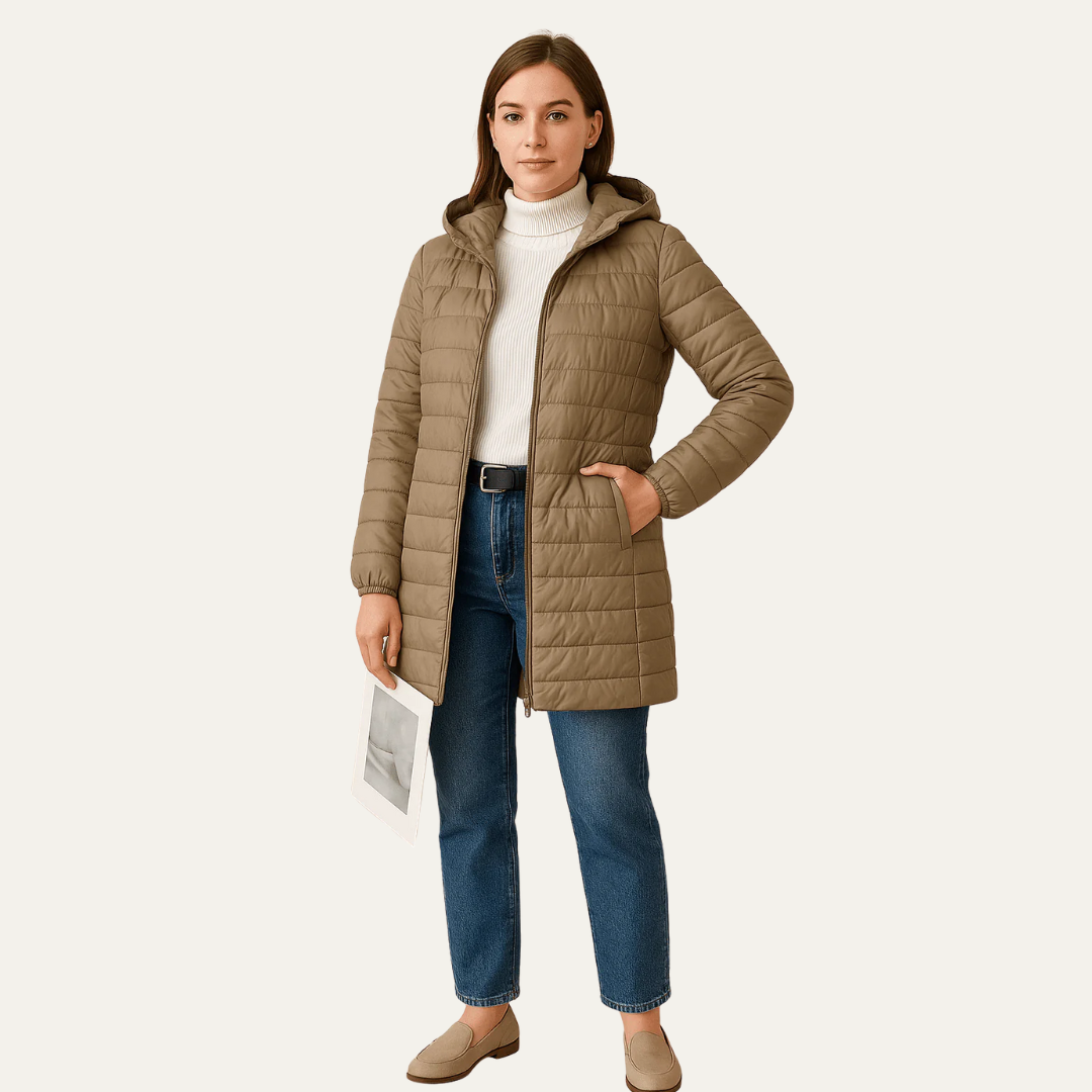 Warm Insulated Mid Length Puffer Jacket