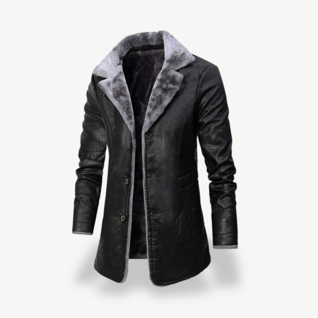 Synthetic Leather Biker Jacket Men