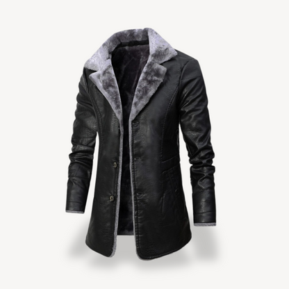 Synthetic Leather Biker Jacket Men