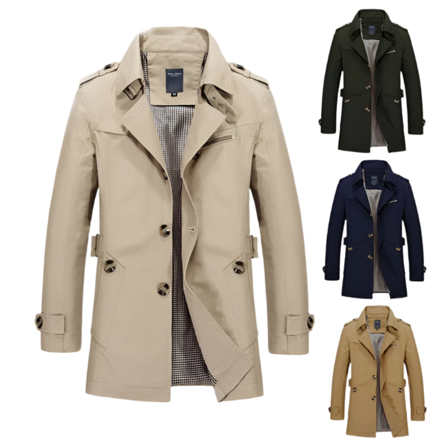 Waterproof Mens Black Trench Coat - OutfitLondon