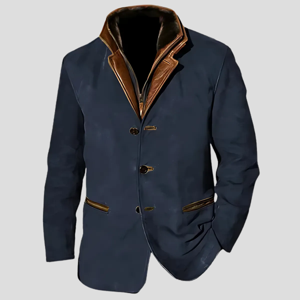 Classic Contrast Collar Mens Jacket - OutfitLondon
