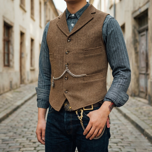 Traditional Plaid Waistcoat for Men - OutfitLondon