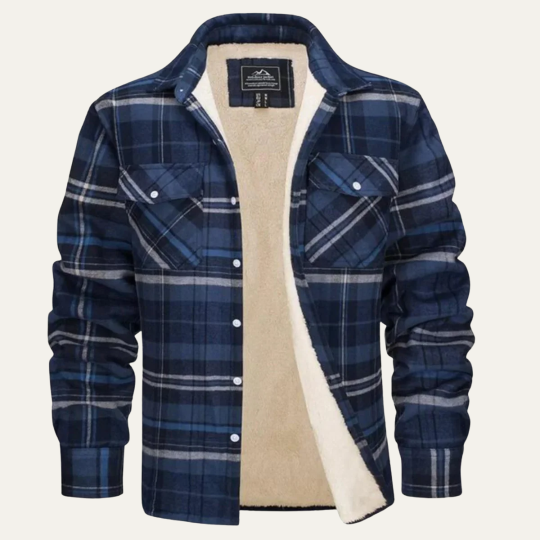 Men's Thick Corduroy Shearling Lined Bomber Jacket