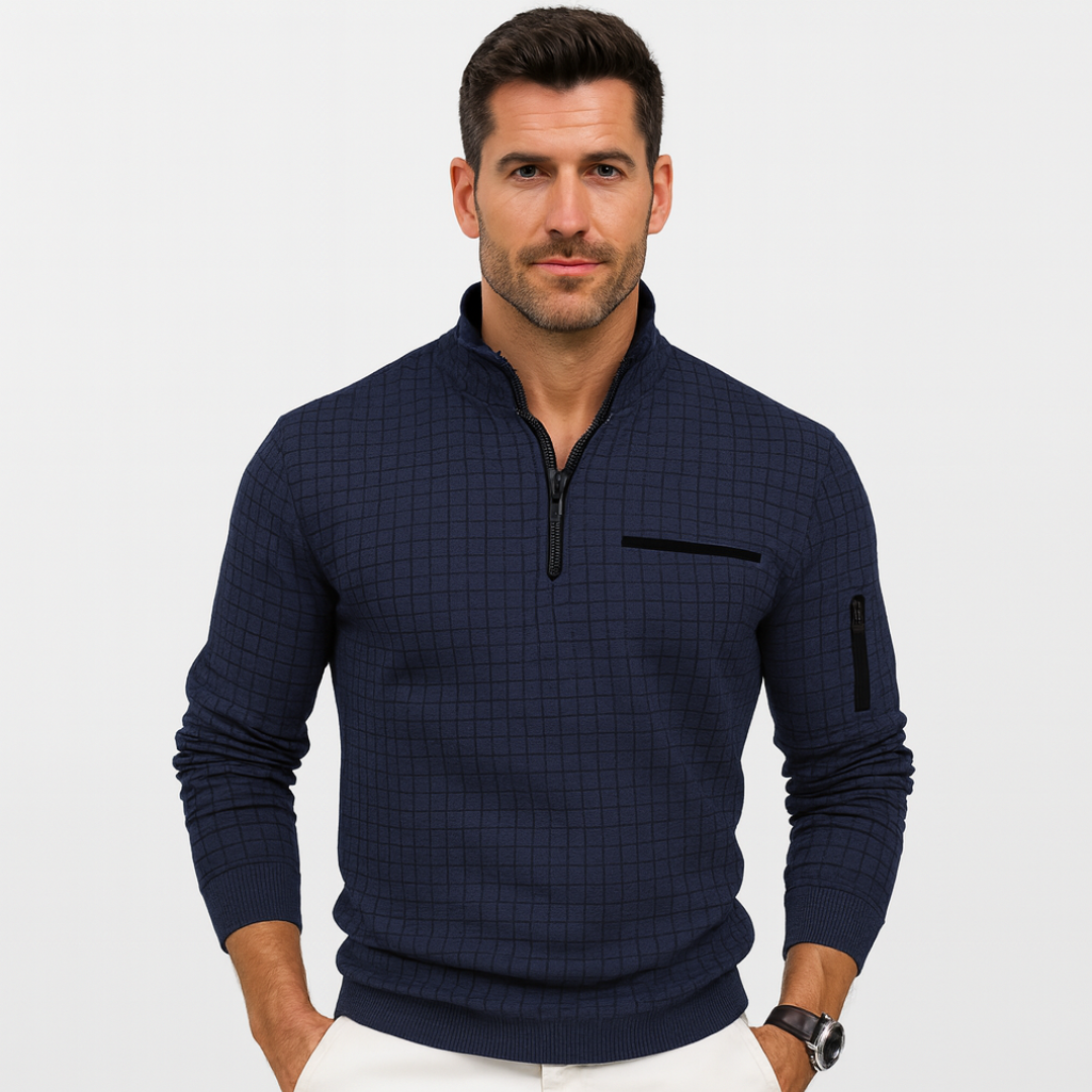 Men's Textured Zip Up Fleece Jacket - OutfitLondon
