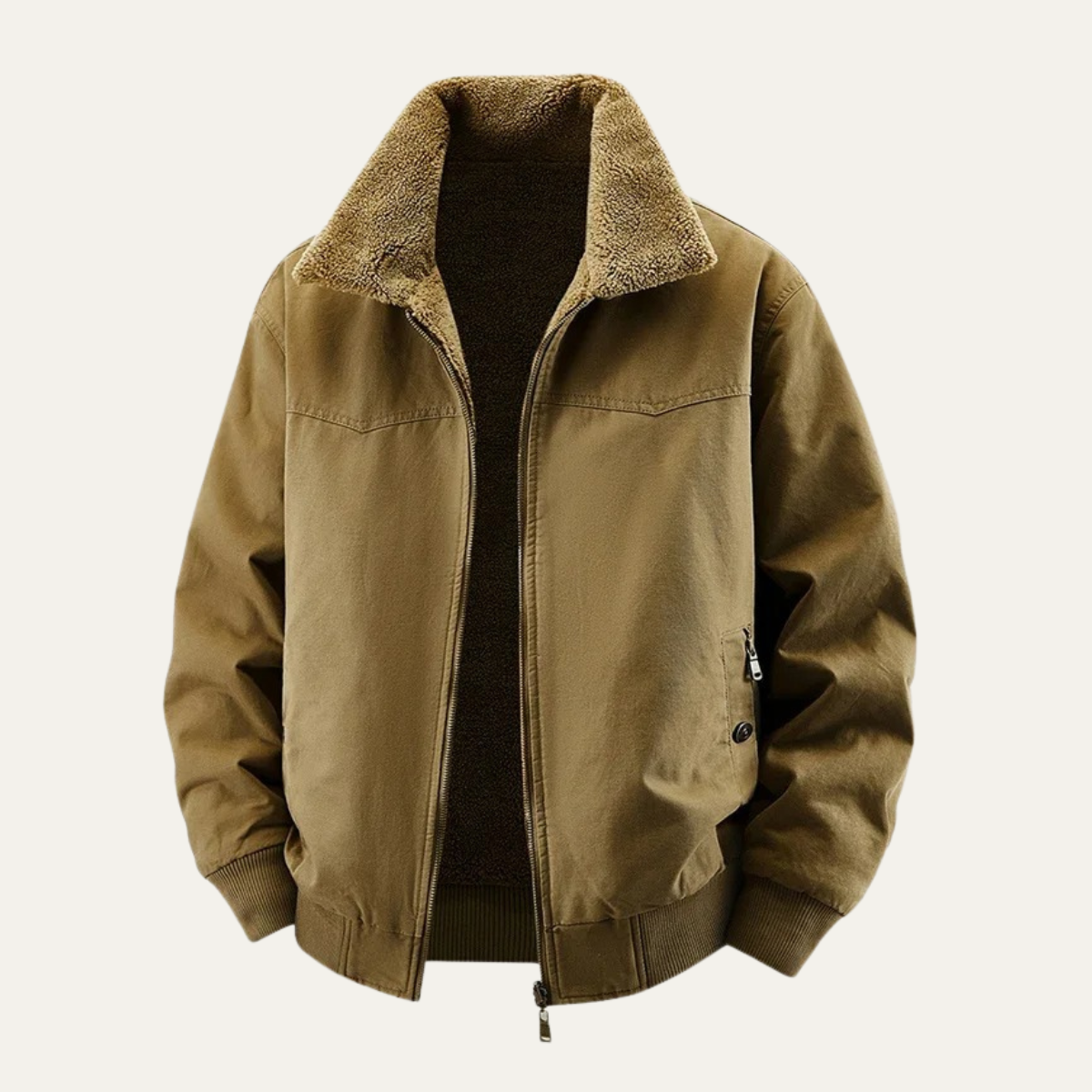 Warm Reversible Men's Fleece Bomber Jacket - OutfitLondon