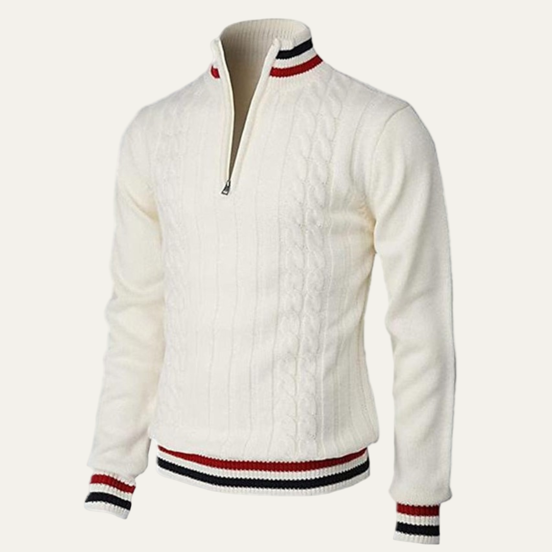 Men's Classic Breton Style Crew Neck Sweater