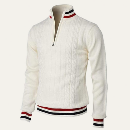 Men's Classic Breton Style Crew Neck Sweater