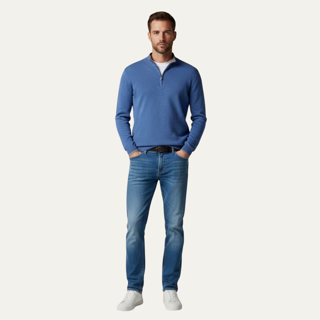 Men's Thick Cable Knit Pullover Sweater - OutfitLondon