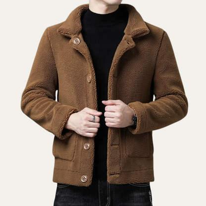 Men's Thick Insulated Fleece Coat with Pockets