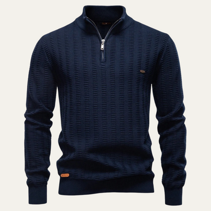 Warm Men's Half Zip Knitted Sweater