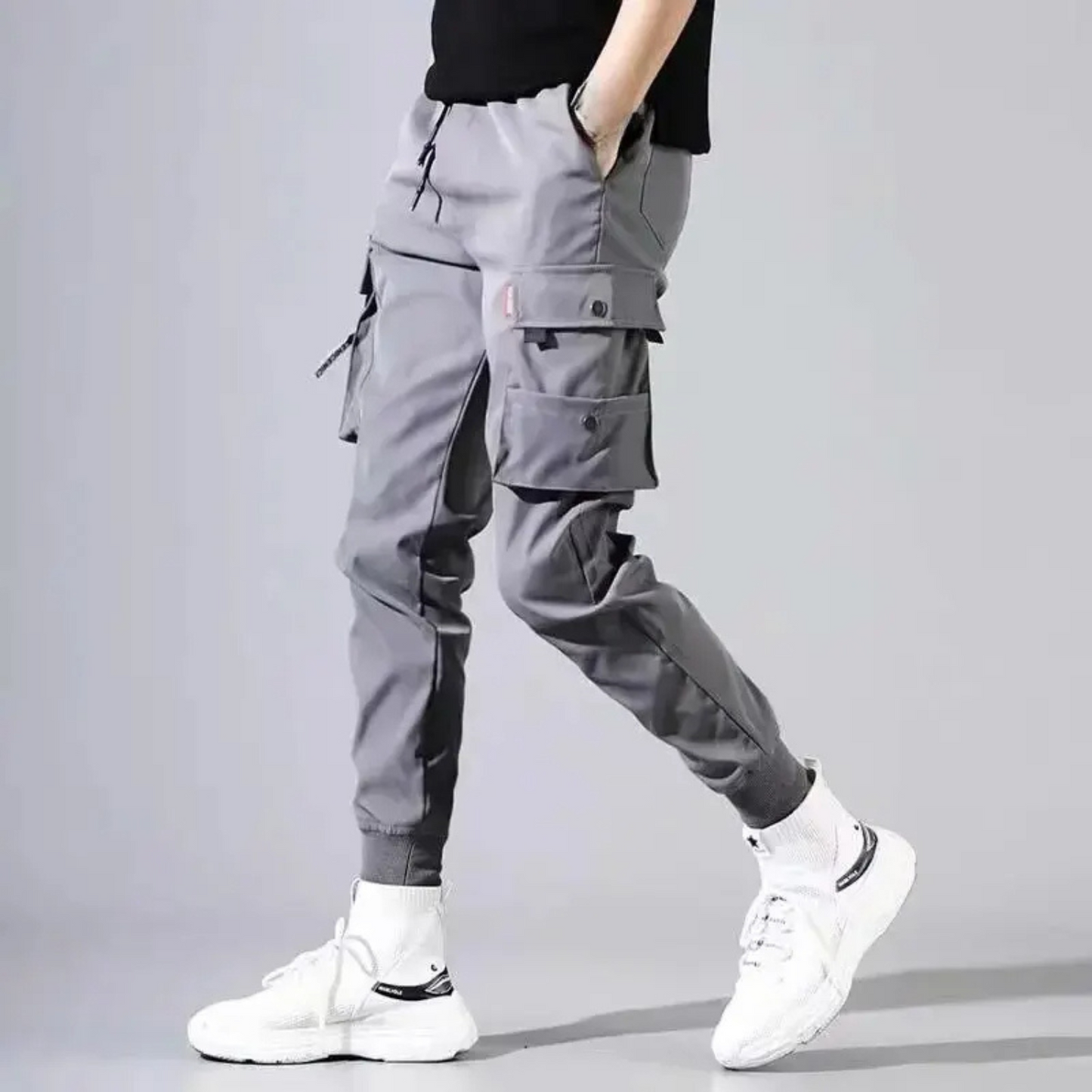 Comfortable Casual Elastic Waist Cargo Pants
