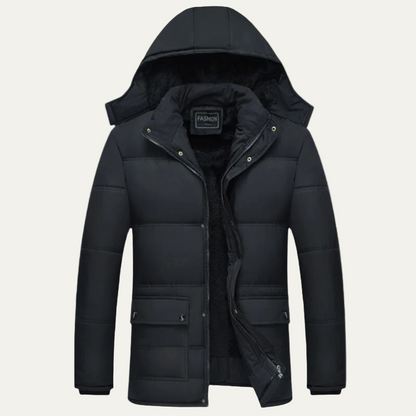 Warm Insulated Puffer Coat with Removable Hood - OutfitLondon