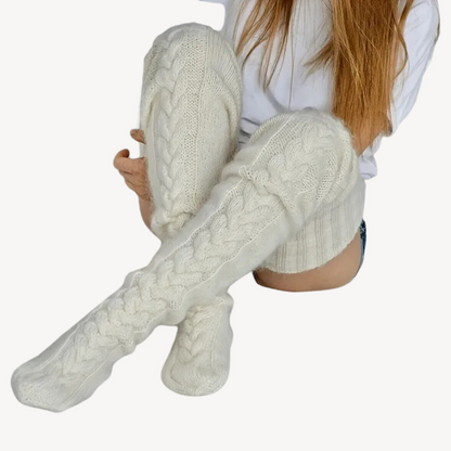 Warm Cable Knee High Socks
