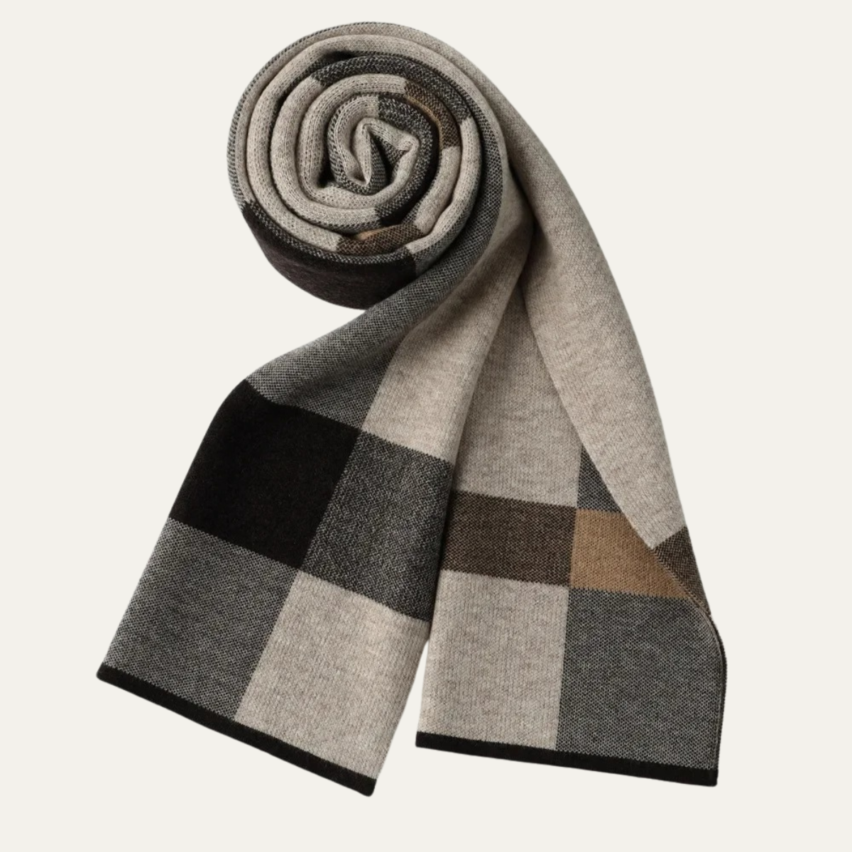 Warm Men's Plaid Knitted Scarf - OutfitLondon