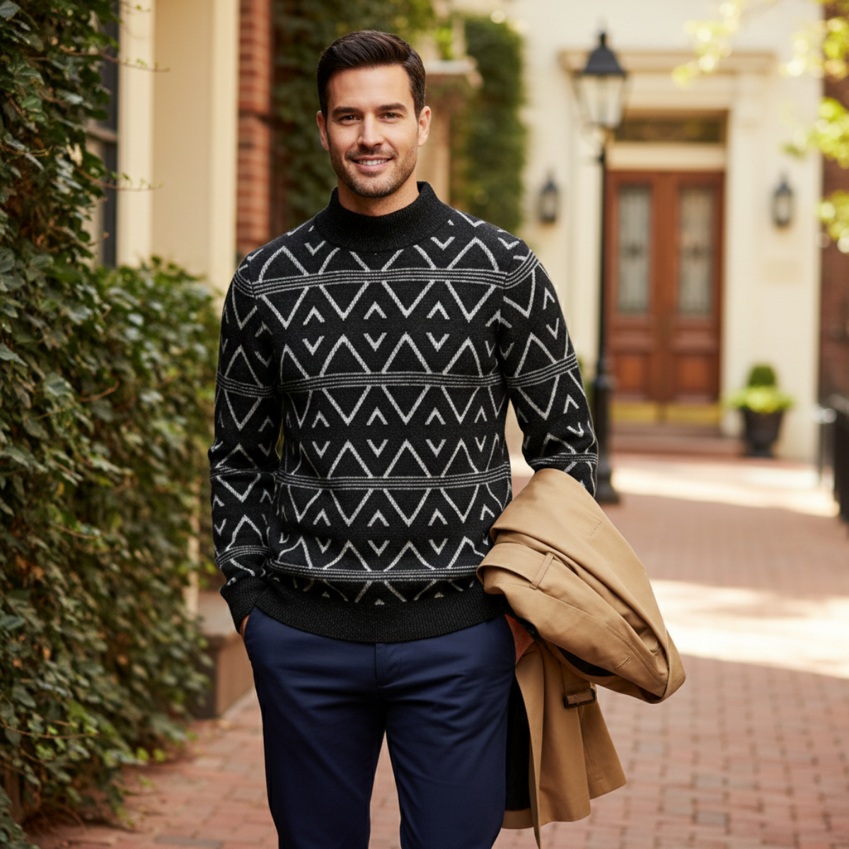 Cozy Men's Fleece Crew Neck Sweater