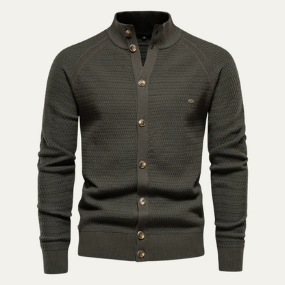 Relaxed Fit Mens Knit Button Cardigan - OutfitLondon