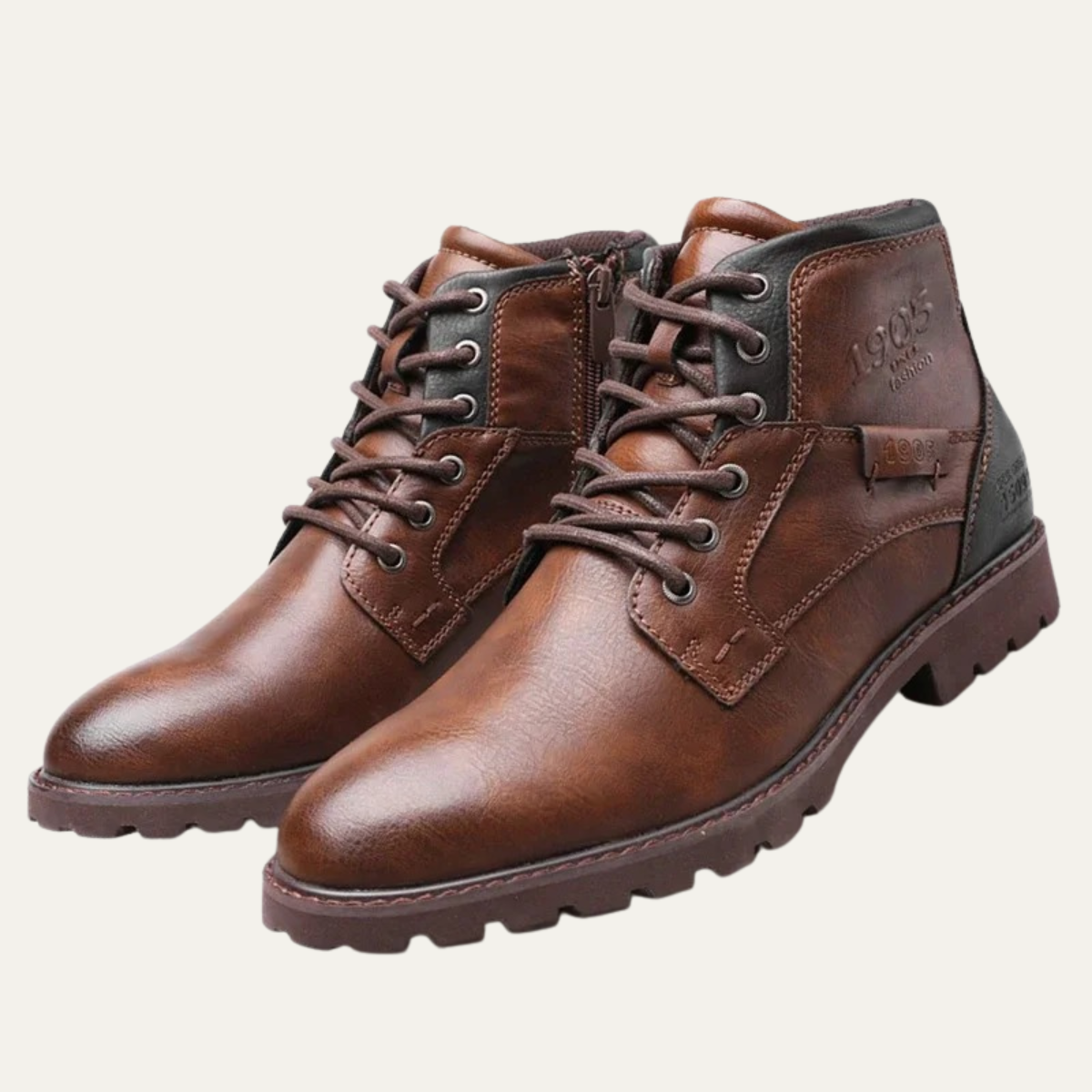 Rugged Men's Classic Leather Ankle Boots - OutfitLondon