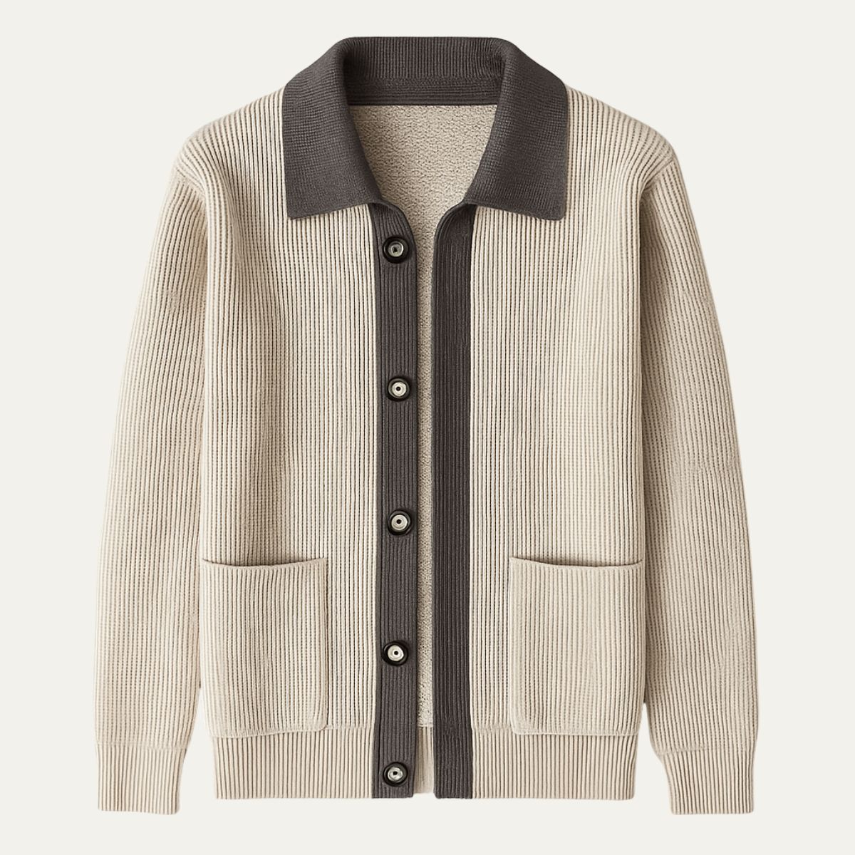 Men's Colorblock Button Cardigan Sweater