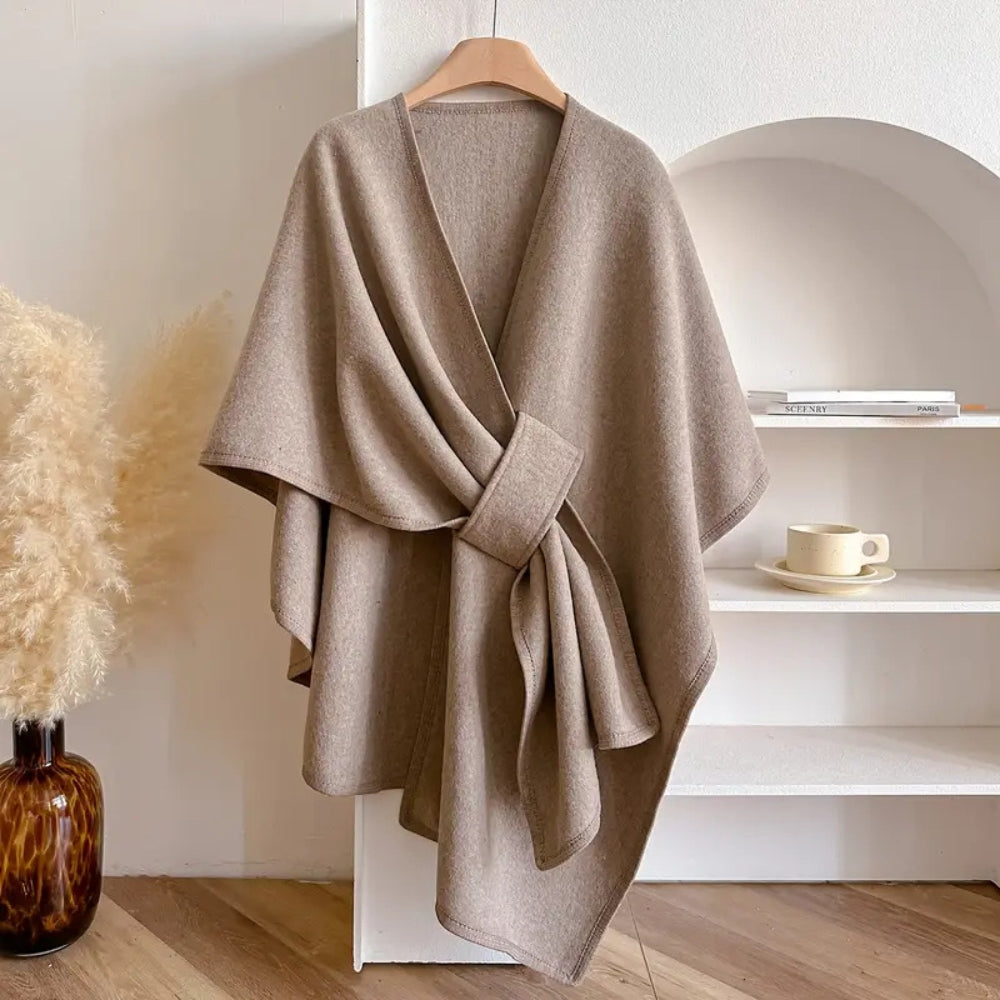 Waterproof Wrap Coat with Chic Design - OutfitLondon