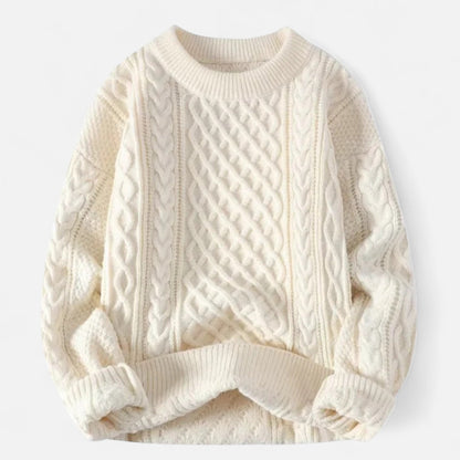 Soft Women's Cable Knit Crew Neck Sweater