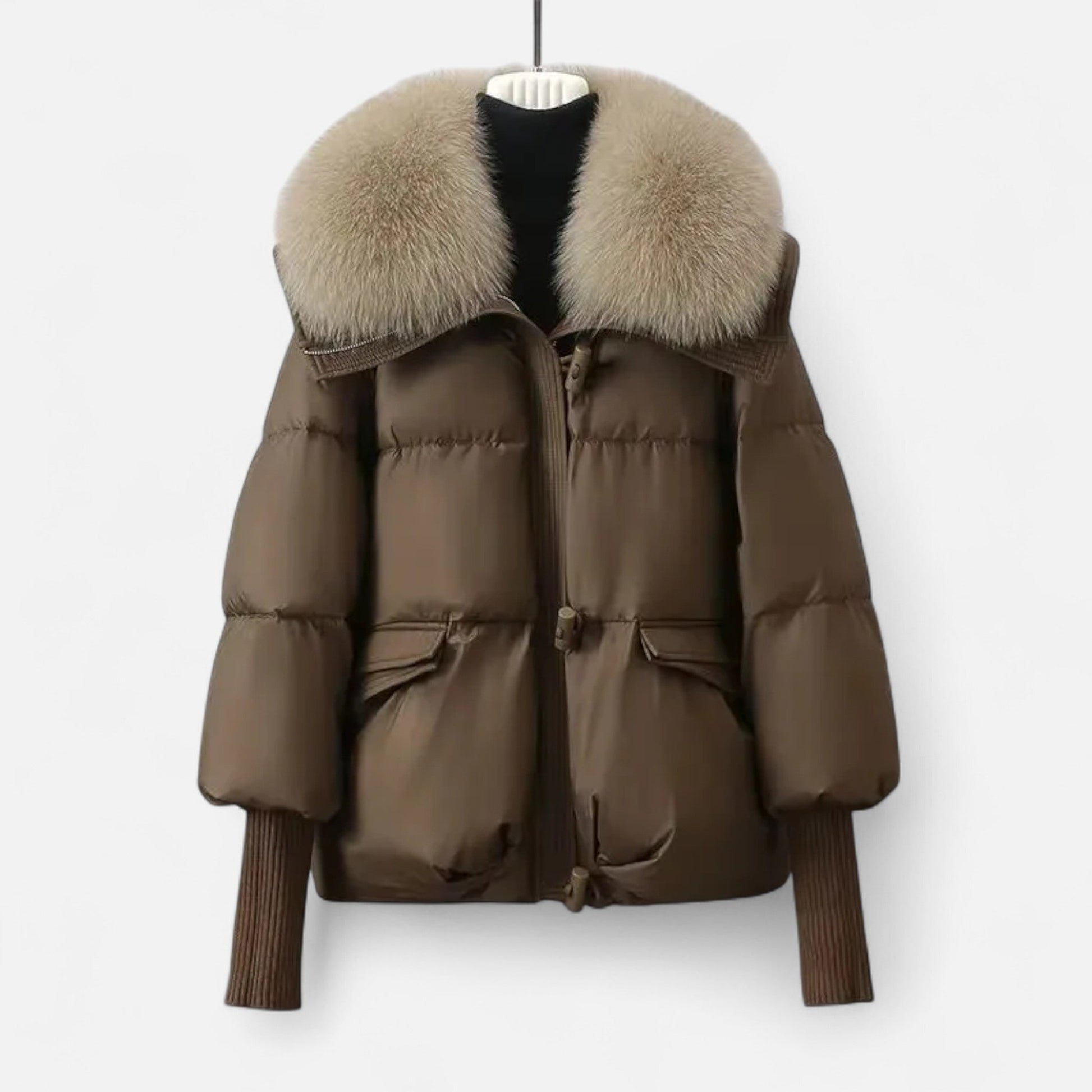 Plush Faux Fur Parka Coat - Cozy and Chic - OutfitLondon