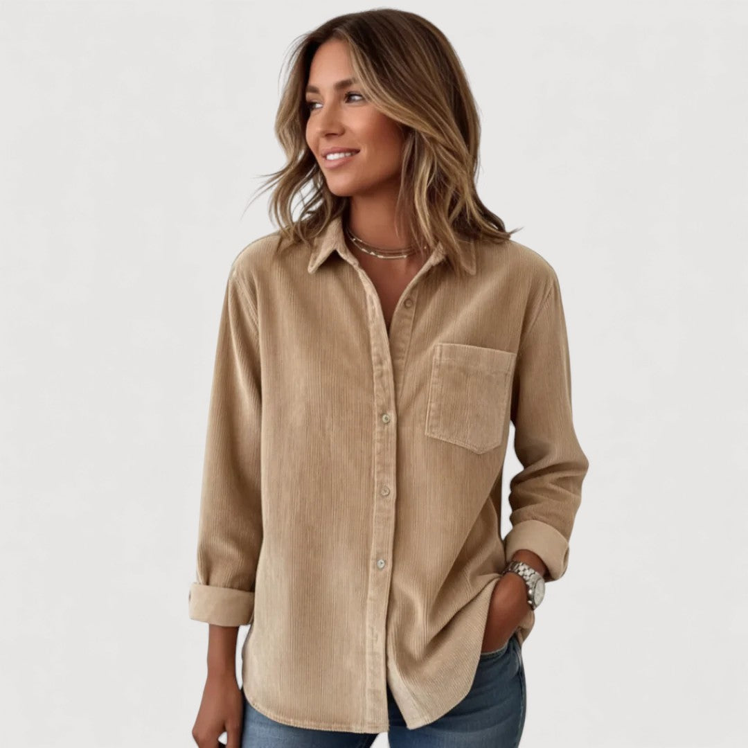 Green Corduroy Casual Shirt