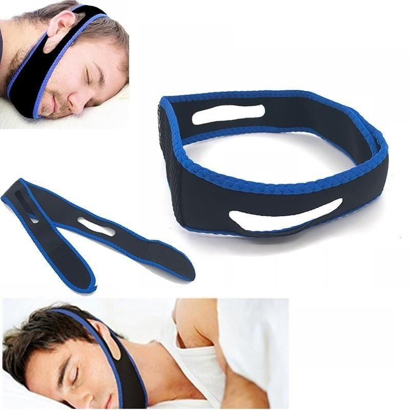 Snore Reducing Sleep Support Chin Strap, Soft Black Belt - OutfitLondon