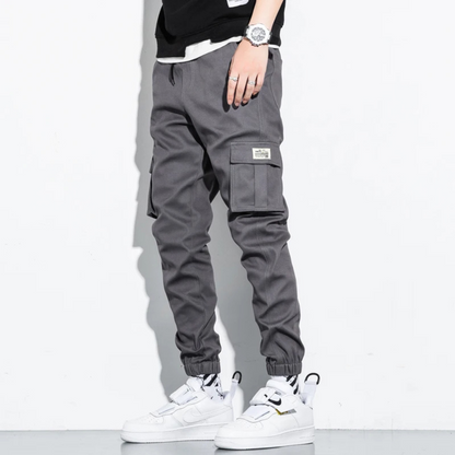 Comfortable Cargo Pants with Stretch Waist and Multiple Pockets - OutfitLondon