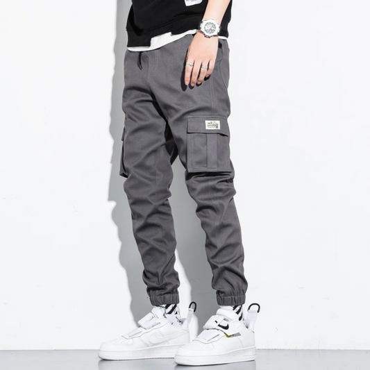 Comfortable Cargo Pants with Stretch Waist and Multiple Pockets - OutfitLondon