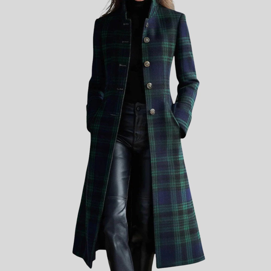 Classic Red Plaid Winter Coat
