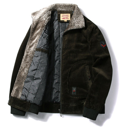 Relaxed Fit Corduroy Bomber Jacket