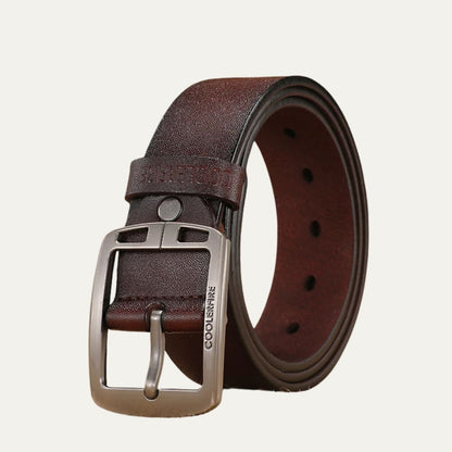 Authentic Leather Belt - Classic Vintage Design - OutfitLondon