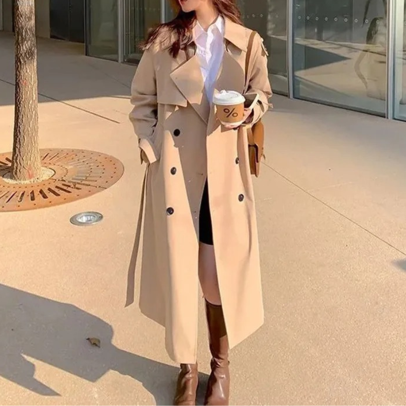 Elegant Waterproof Long Coat - OutfitLondon