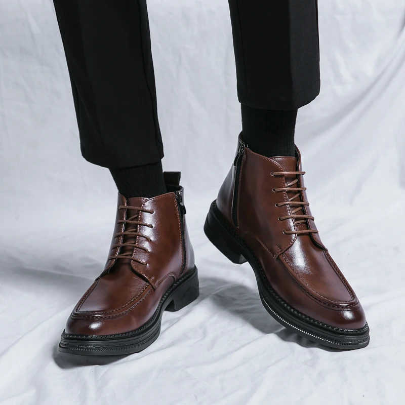 Luxury Synthetic Leather Chelsea Boots for Men