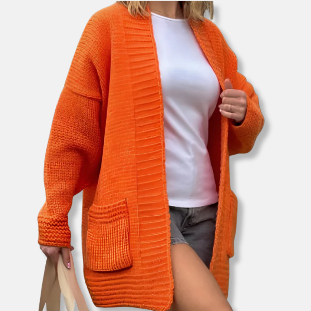 Cozy Oversized Open Front Cardigan for Women - OutfitLondon