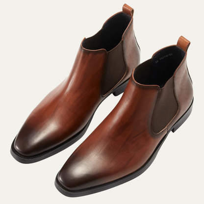Sleek Men's Black Leather Chelsea Ankle Boots - OutfitLondon