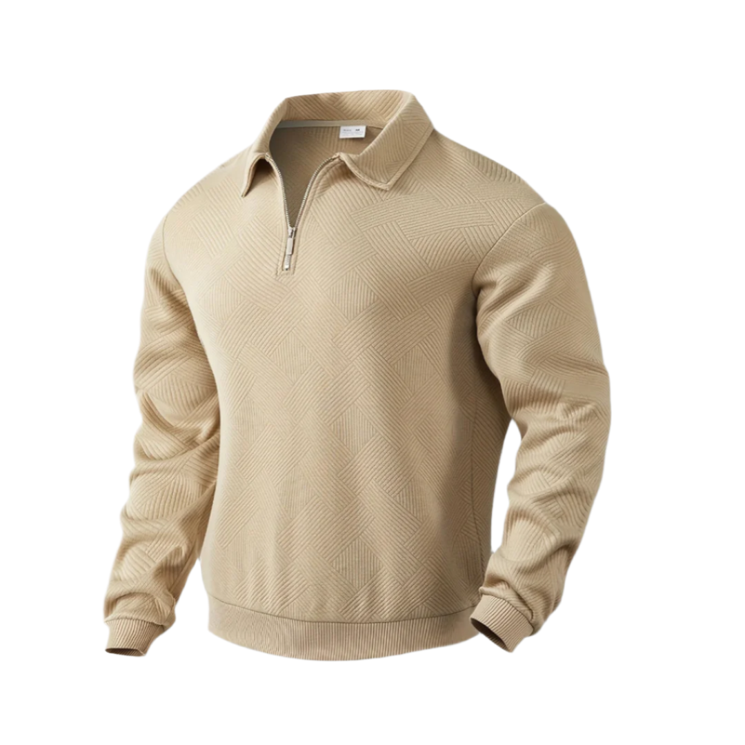 Warm Crew Neck Quarter Zip Sweater for Men - OutfitLondon