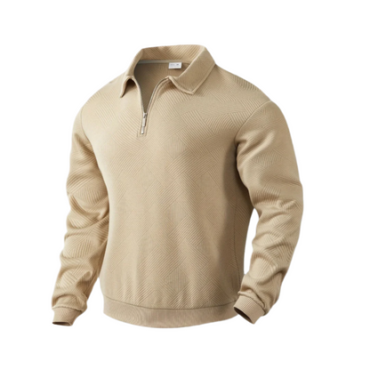 Warm Crew Neck Quarter Zip Sweater for Men - OutfitLondon