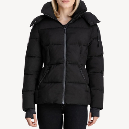 Ladies Waterproof Puffer Coat with Zip - OutfitLondon