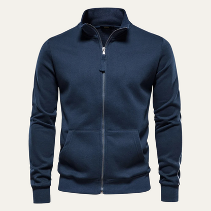 Relaxed Fit Men's Zipper Cotton Jacket with Pockets - OutfitLondon