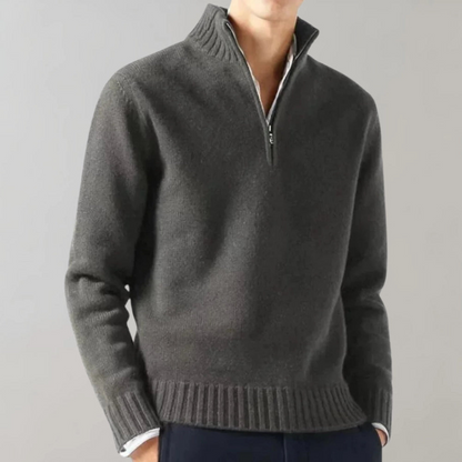 Soft Men's Zip Up Crew Sweater