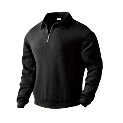 Warm Crew Neck Quarter Zip Sweater for Men