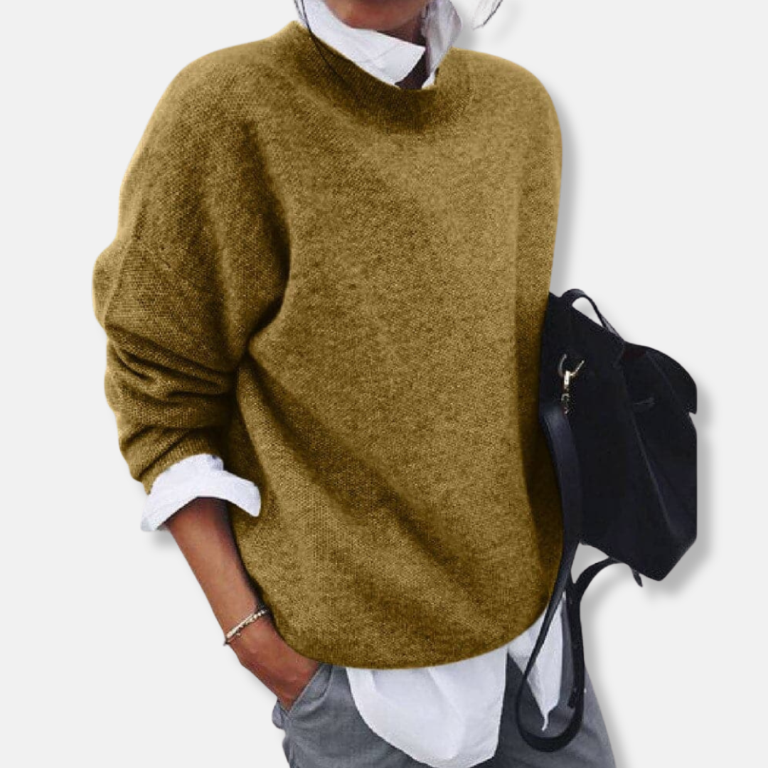 Cozy Women's Long Sleeve Wool Sweater - OutfitLondon