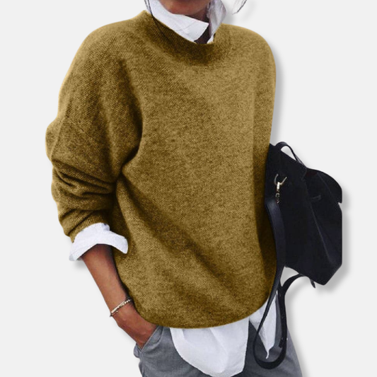 Cozy Women's Long Sleeve Wool Sweater - OutfitLondon