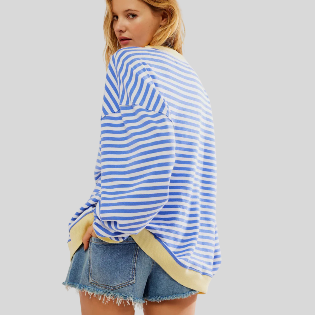 Fun Colorful Stripe Crew Sweater