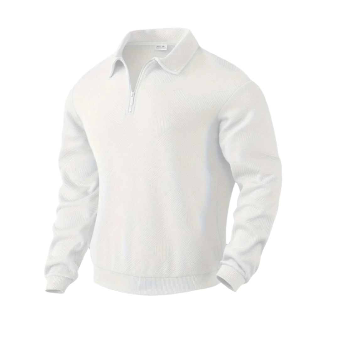 Warm Crew Neck Quarter Zip Sweater for Men